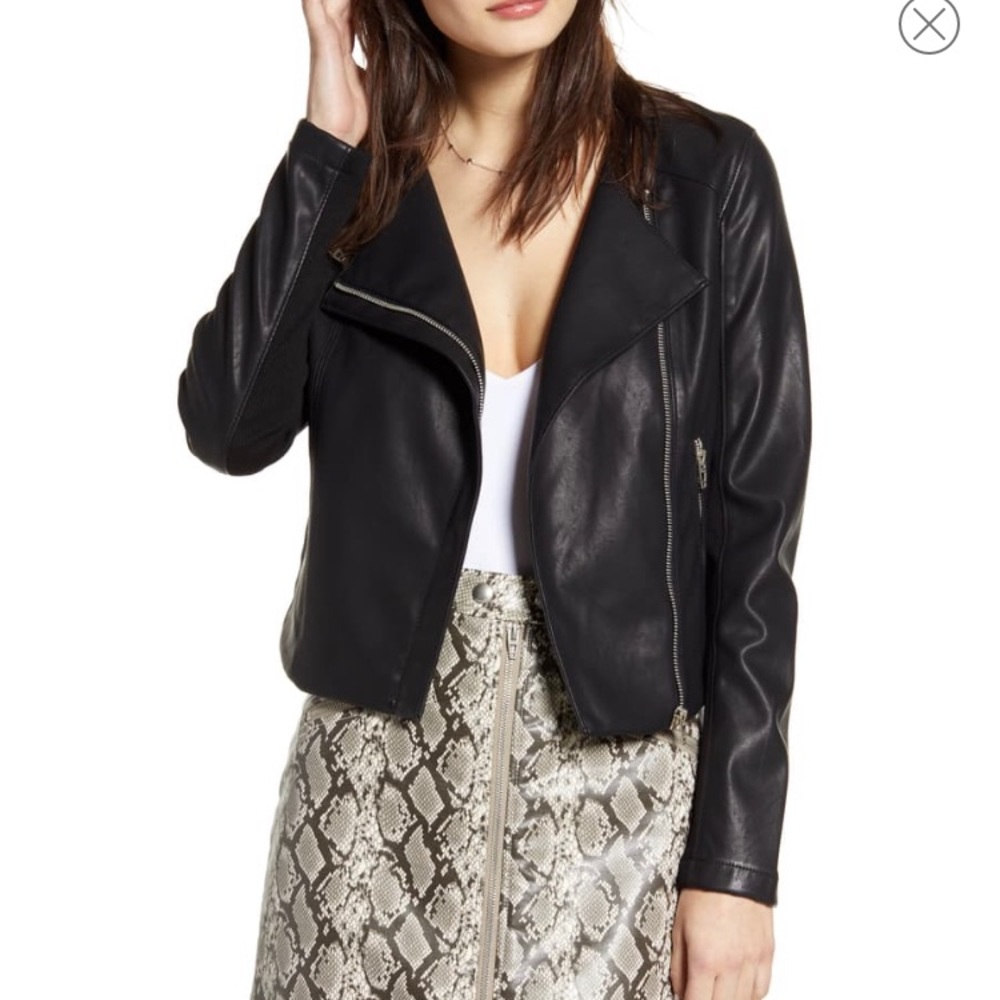 BlankNYC Record Breaker Faux Leather Moto Jacket